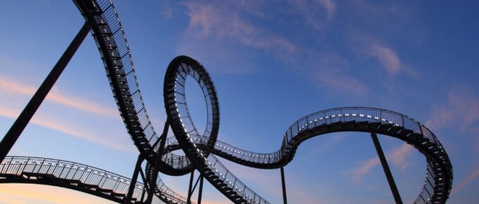 black and white roller coaster