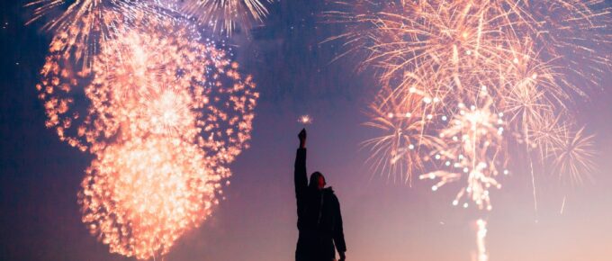 man with fireworks