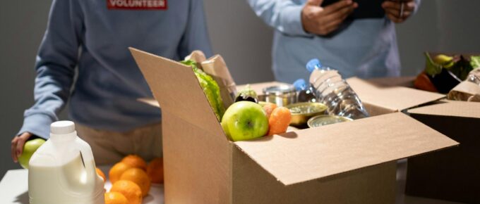 food and drinks inside the carton box