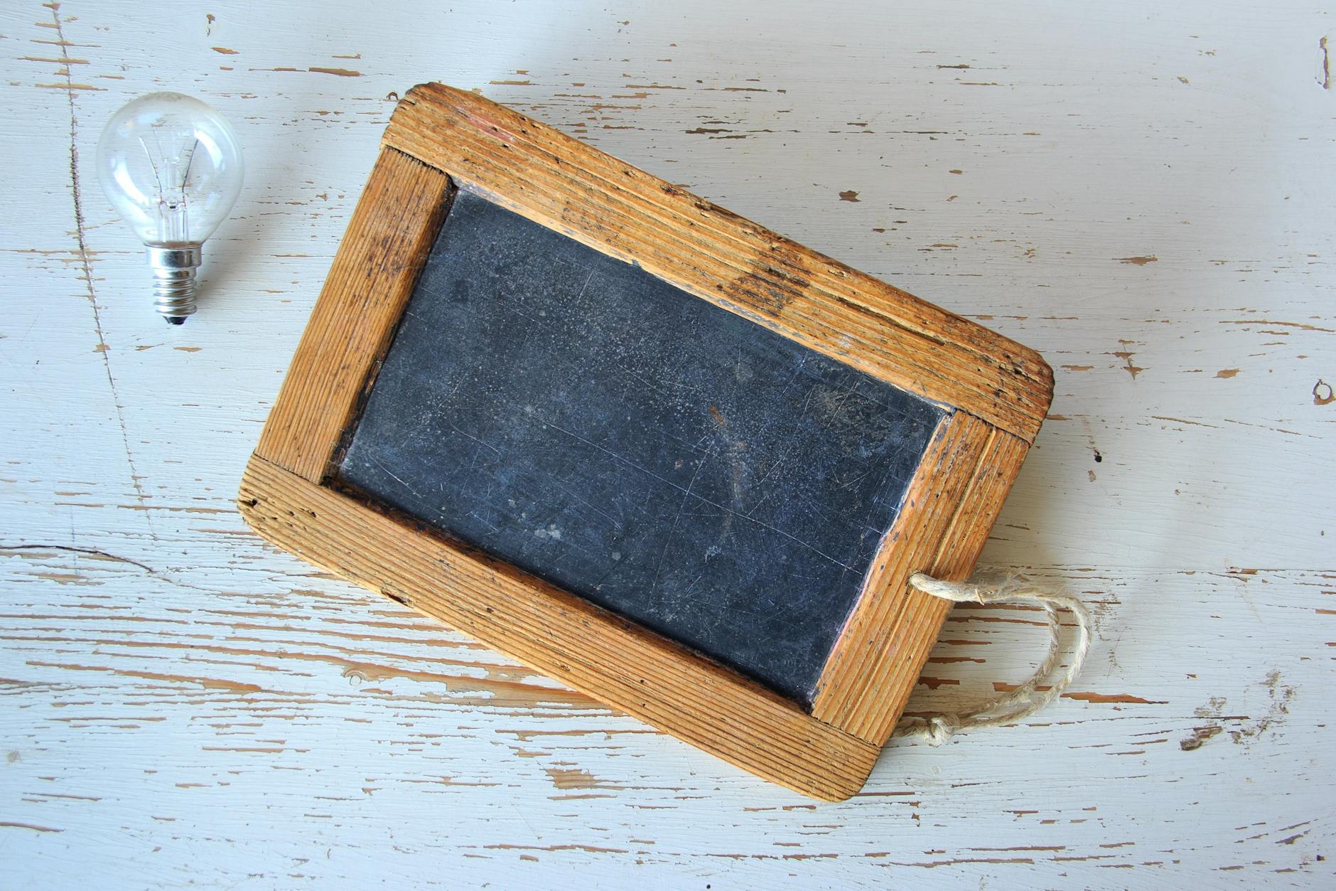 brown wooden framed chalkboard