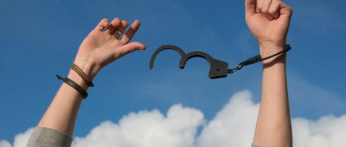 low section of man against sky