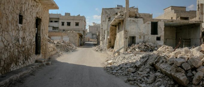 ruins in city